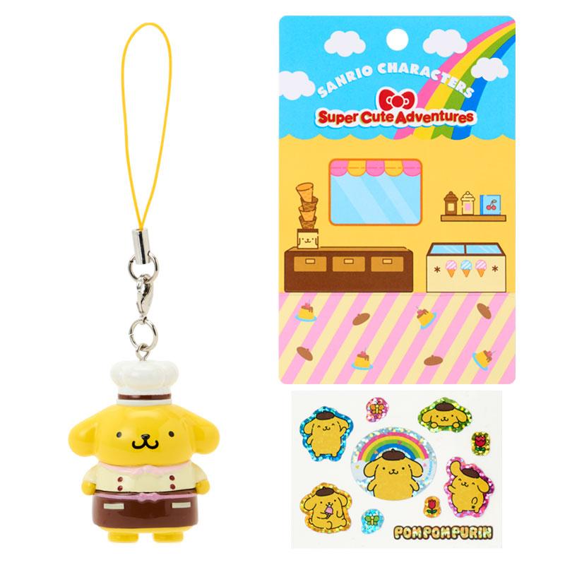 Pompompurin "Super Cute Adventures" Strap & Sticker Set