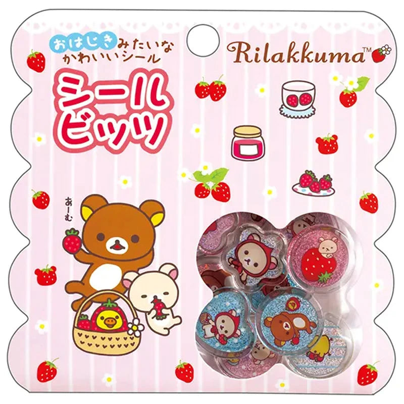 Rilakkuma Strawberry Marble 3D Stickers