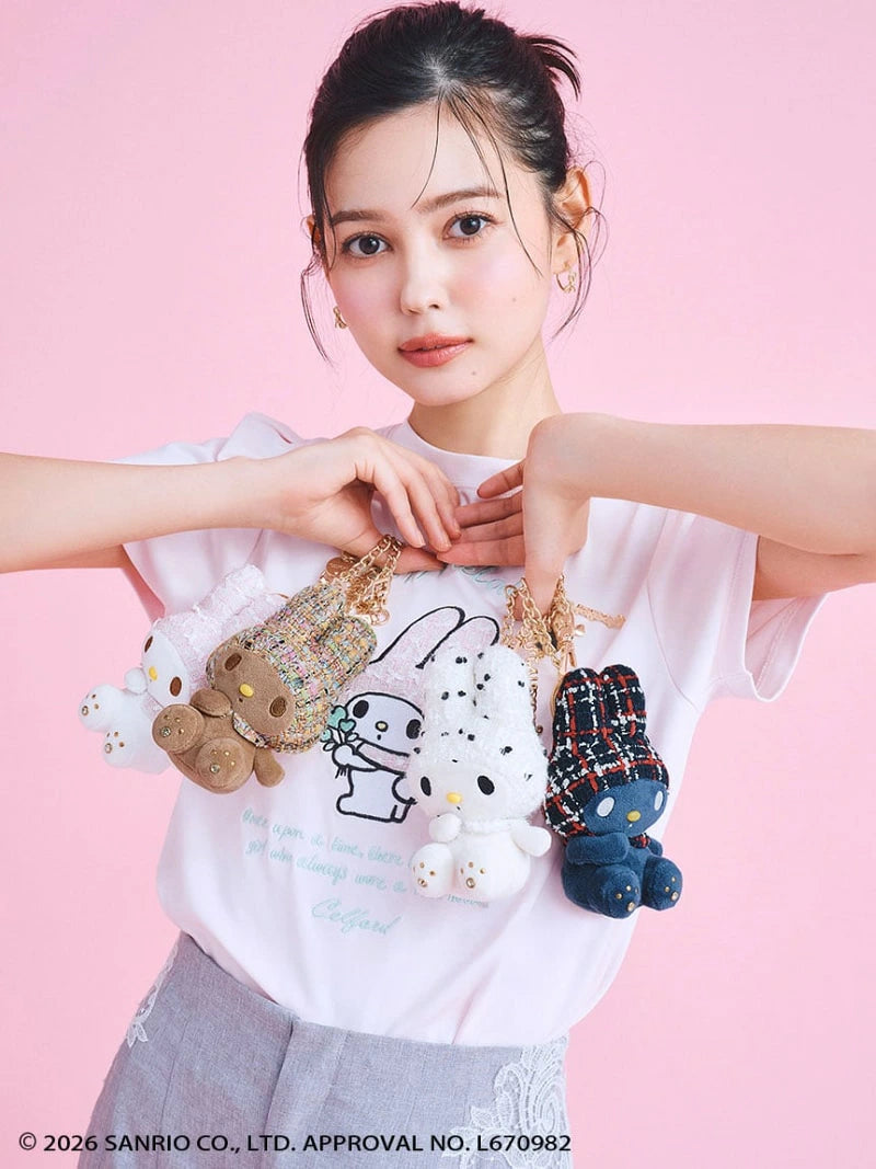 My Melody Tweed Hood Plush Mascot [Pink]