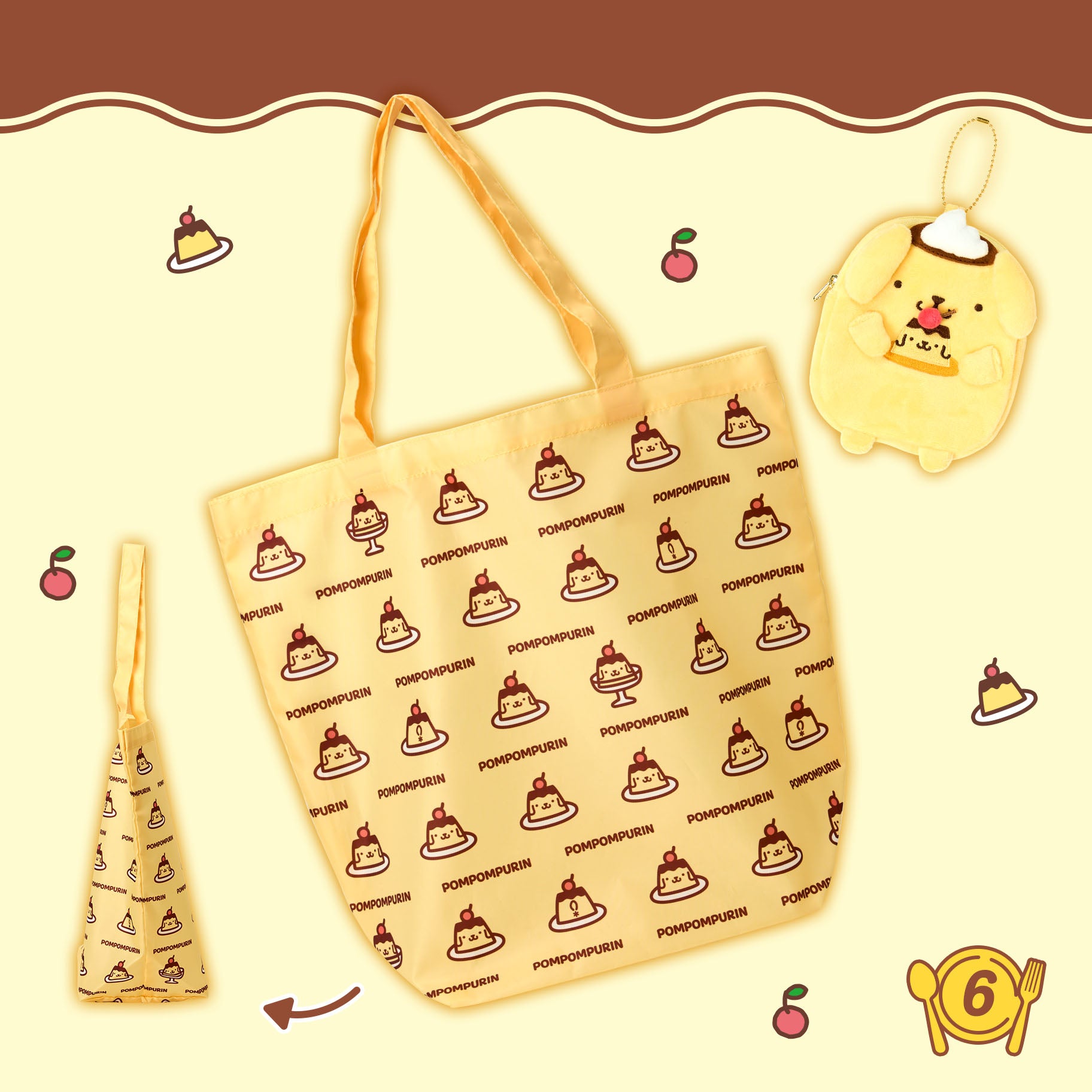 Pompompurin's 30th Anniversary Eco Bag with Pouch