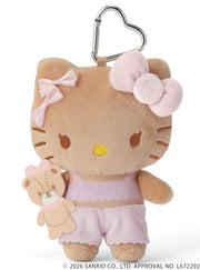 Tan Hello Kitty Pink Ribbons Plush Mascot