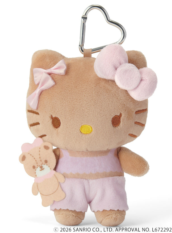 Tan Hello Kitty Pink Ribbons Plush Mascot