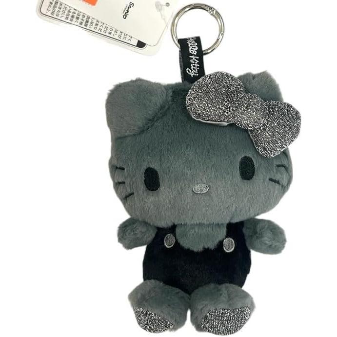 Hello Kitty Fluffy Glitter Plush Mascot [Black]