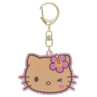 Tan Hello Kitty Acrylic Keychain [Wink Flower]
