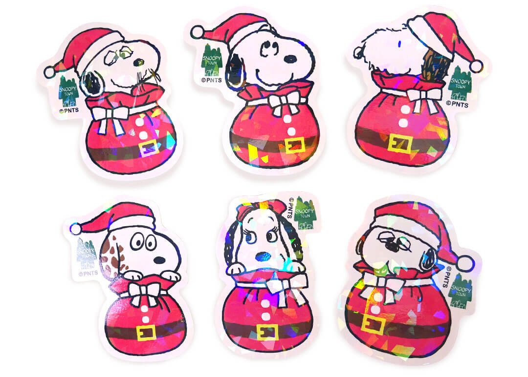 Snoopy "Can't Wait For Christmas!" Holographic Sticker Set