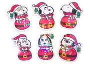 Snoopy "Can't Wait For Christmas!" Holographic Sticker Set