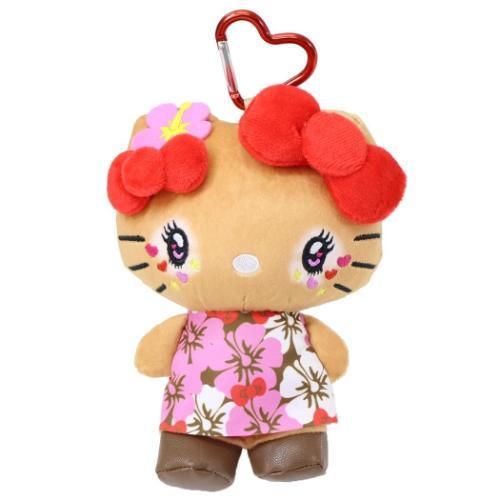 Hello Kitty Retro Kogal Plush w/ Carabiner [Hibiscus]