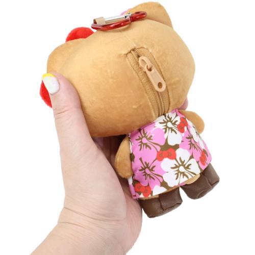 Hello Kitty Retro Kogal Plush w/ Carabiner [Hibiscus]
