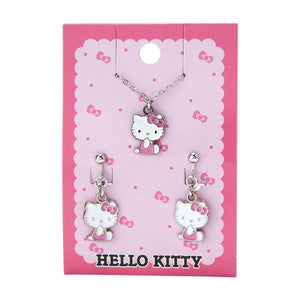 Hello Kitty Earrings & Necklace Jewelry Set