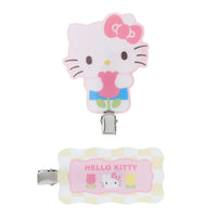 Hello Kitty Pastel Checker Flower Hair Clips
