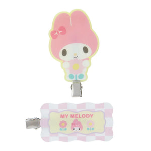 My Melody Pastel Checker Flower Hair Clips