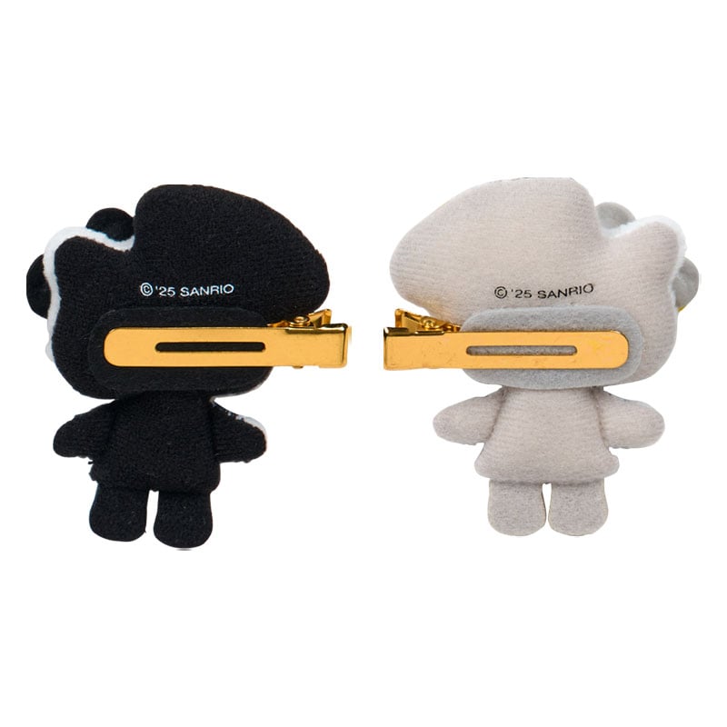 Hello Kitty "Monochrome Girly Twin" Plush Hair Clip Set