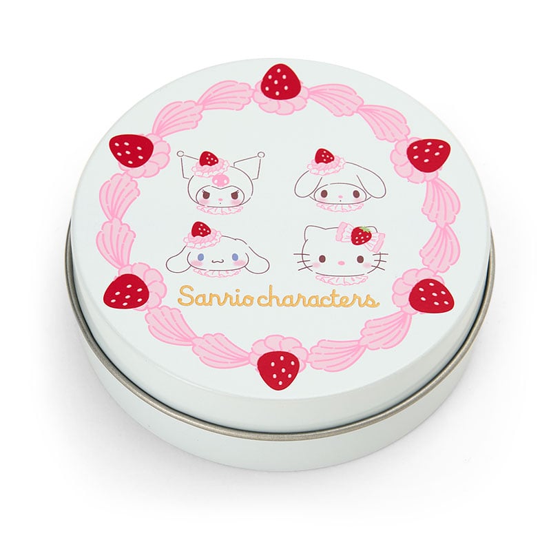 Sanrio "Strawberry Whipped Cake" Tin Case w/ Sticker
