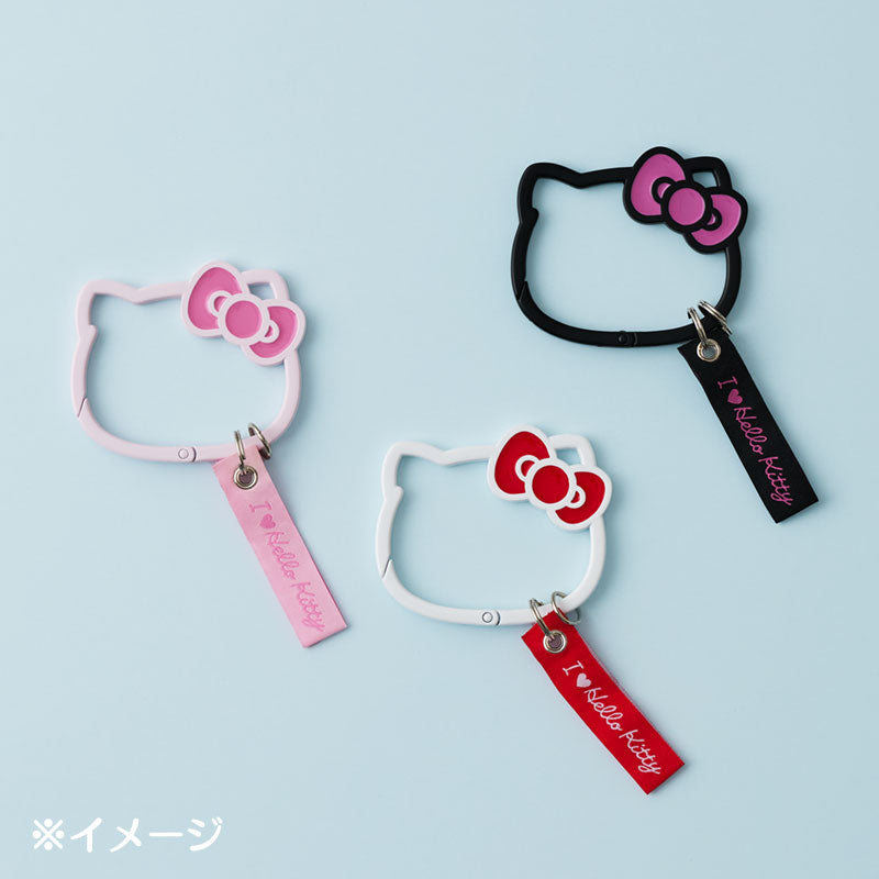 "I Love Hello Kitty" Face-shaped Carabiner [Black]
