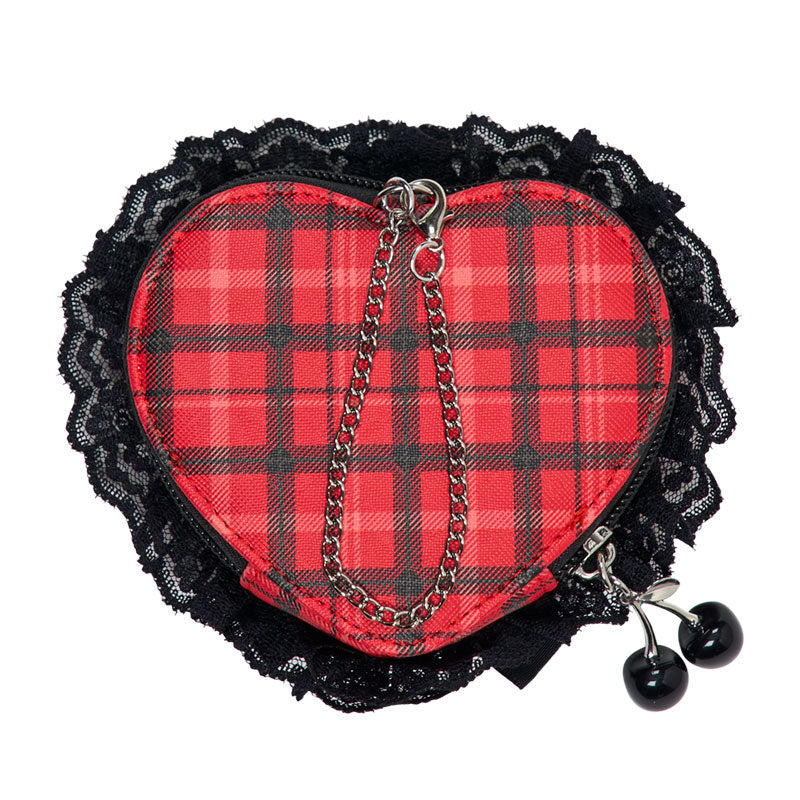 Kuromi "Sweet Rock 'n' Check" Heart Bag Charm