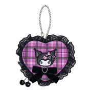 Kuromi "Sweet Rock 'n' Check" Heart Bag Charm