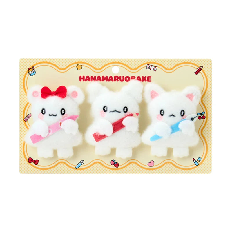 Hanamaruobake "Together with Friends" Mascot Brooch Set