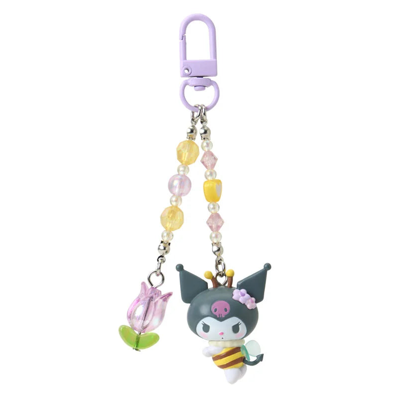 Kuromi "Flower-loving Bee" Beaded Keychain