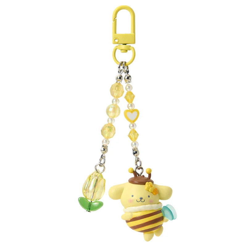 PomPomPurin "Flower-loving Bee" Beaded Keychain