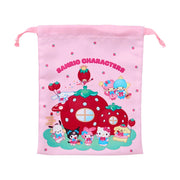 Sanrio Characters "Strawberry House" Drawstring Bag