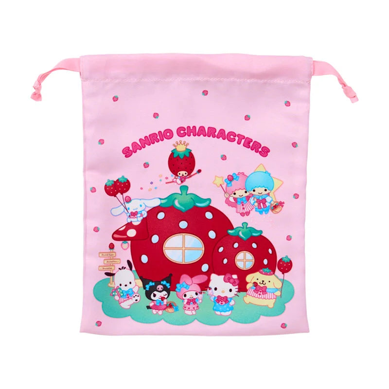 Sanrio Characters "Strawberry House" Drawstring Bag
