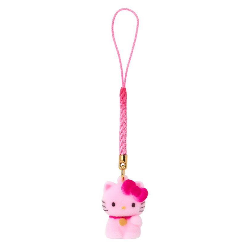 Hello Kitty ''Sanrio Japan" Flocked Netsuke Strap