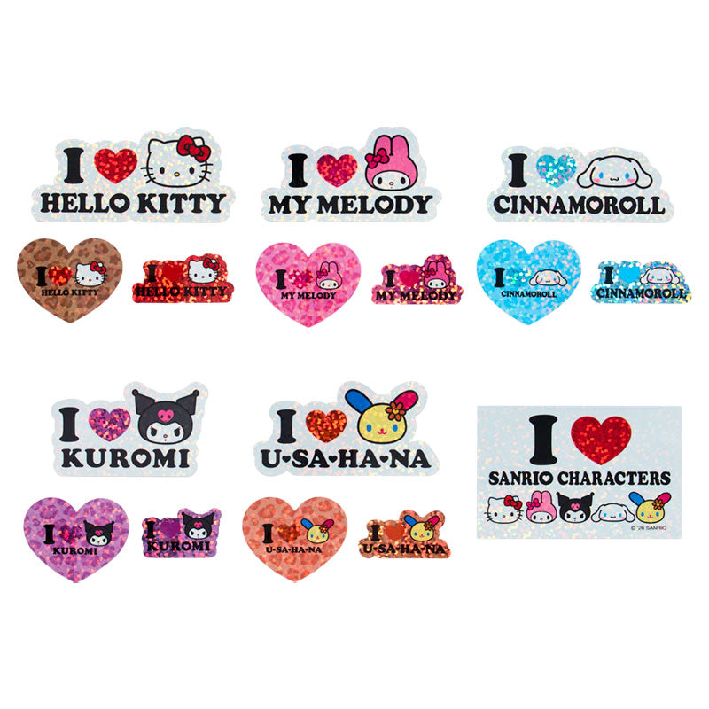 Pre Order "I LOVE SANRIO CHARACTERS" Sticker Flakes