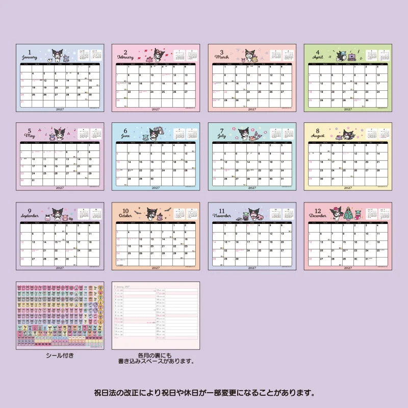 Kuromi 2027 Desk Calendar