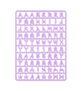 Purple English Alphabet Parts